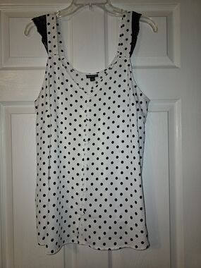 Torrid Black & White Polka Dot Blouse